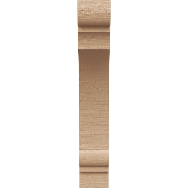 6in. W X 12in. D X 36in. H Series 2 Thin Hughes Rough Cedar Woodgrain TimberThane Corbel, Primed Tan